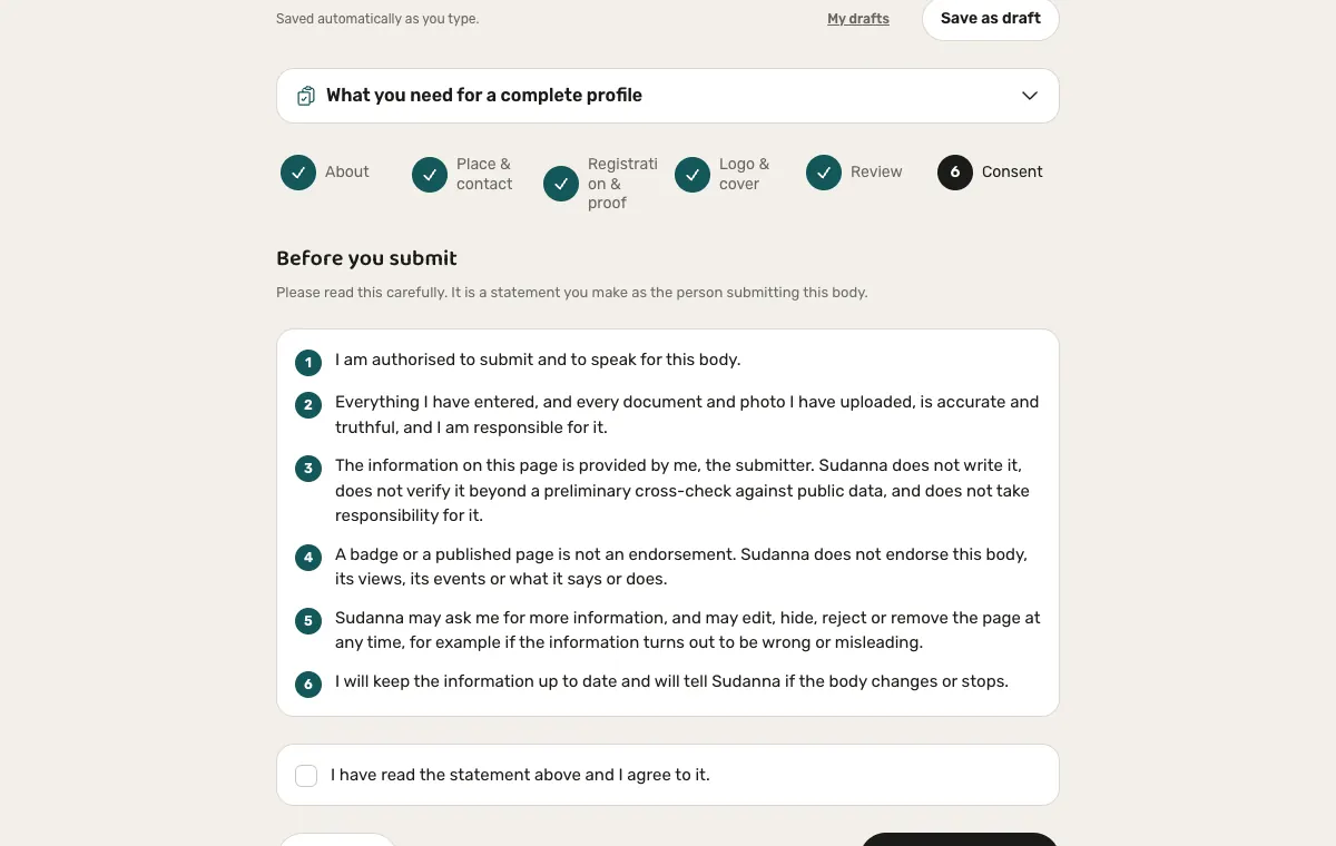 The consent step
