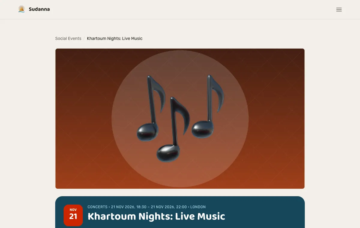 An event page